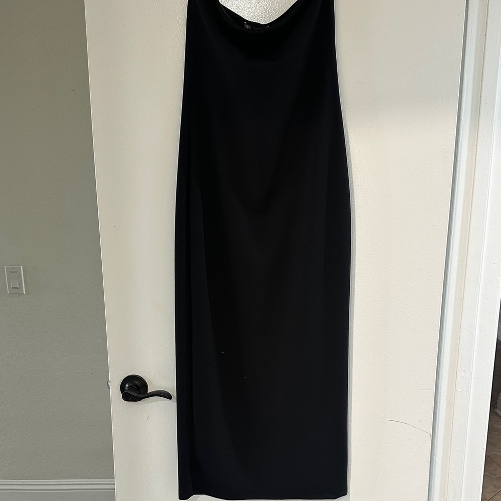 Zara Classic Black Midi Dress